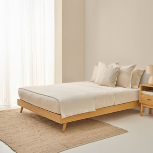 Sábana de algodón satén 200 hilos Kimcuad color marron beige 100% Algodón