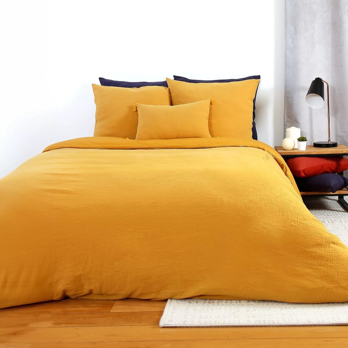 Parure De Couette 3pcs 240x220 100% gaze De Coton Or