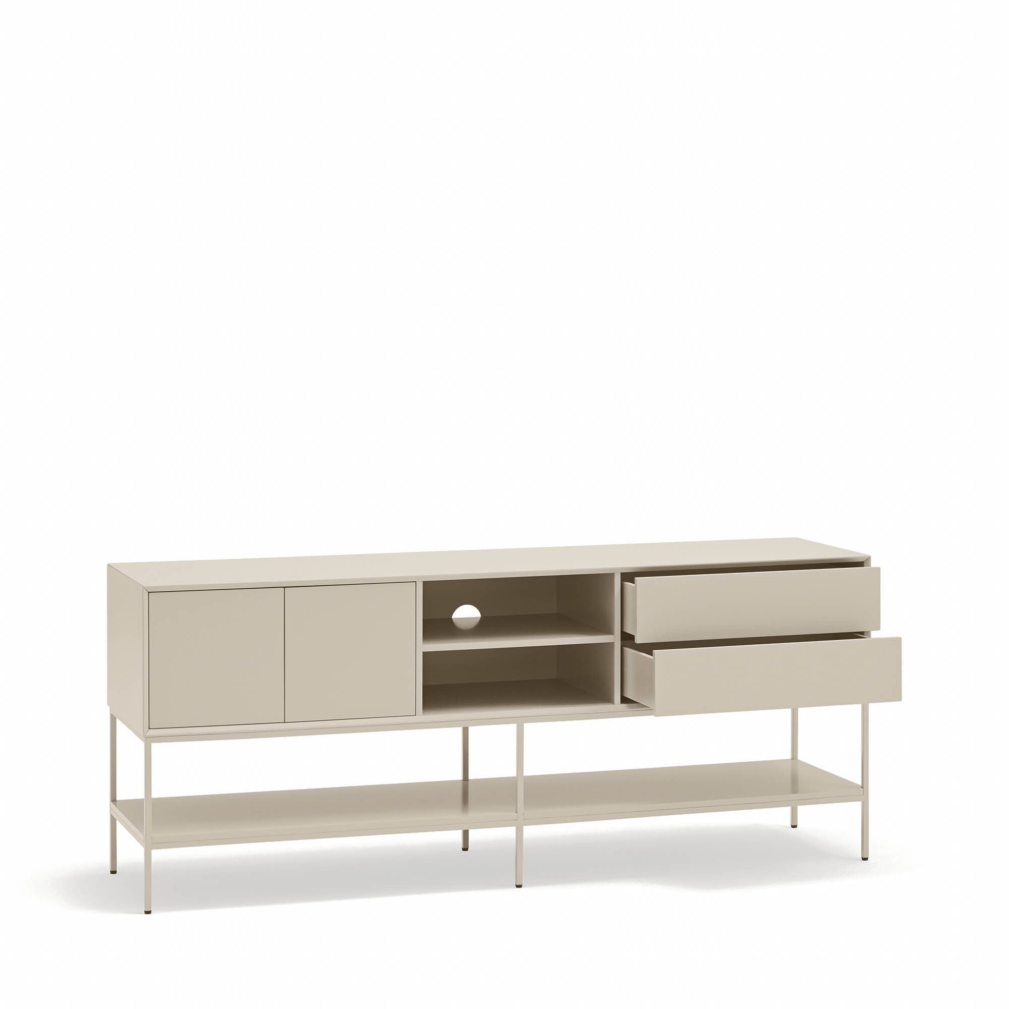 Mueble de televisión Platt 2 puertas y 2 cajones arena