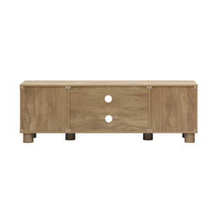 Meuble TV exotique effet bois de manguier 2 portes 155cm Pondi
