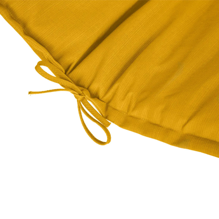 Coussin de transat "Korai" jaune moutarde 190x60cm en polyester