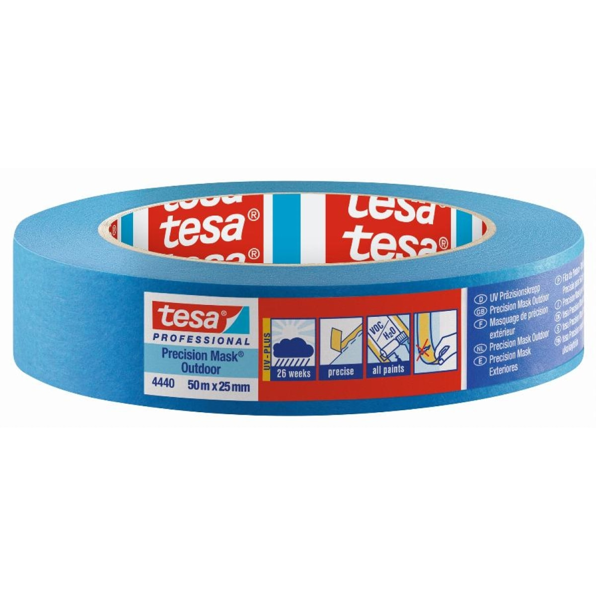 Ruban 50m x 25mm masquage précision extérieur 26 semaines TESA - 04440-00001-00