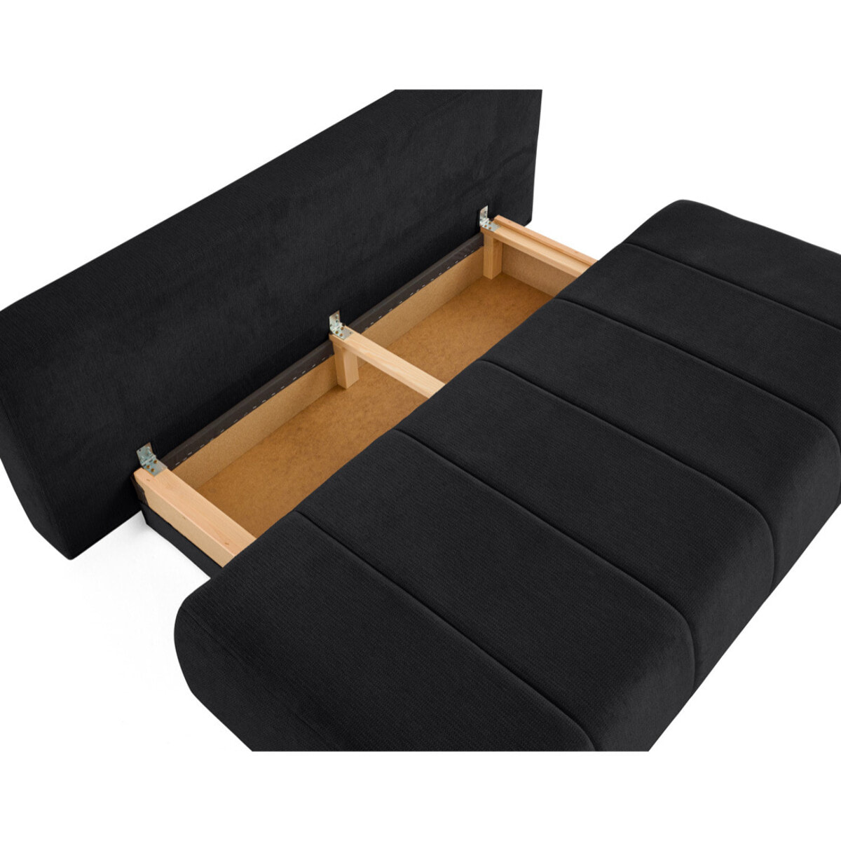 Harper - canapé 3 places convertible avec coffre en tissu texturé - Noir