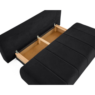 Harper - canapé 3 places convertible avec coffre en tissu texturé - Noir