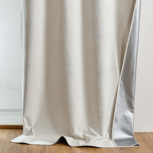 Rideau thermique occultant à œillets et réflecteur de chaleur - Blanc