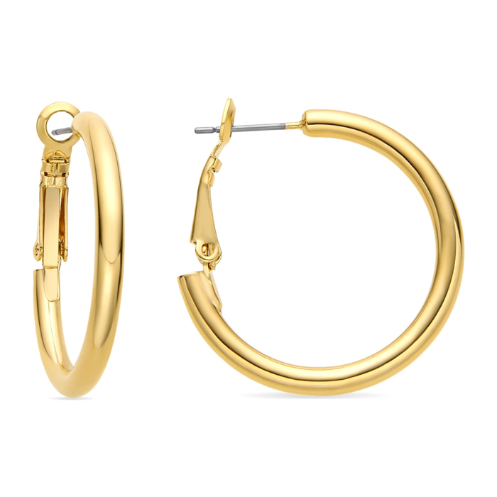 Pendientes de 30mm de diámetro acabado oro amarillo de 18k