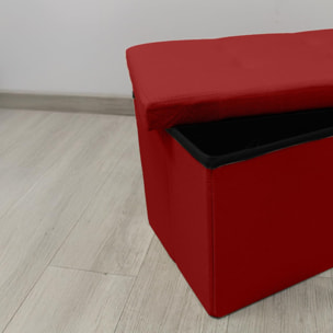 Pouf contenitore imbottito in tessuto con seduta lunga, panca multifunzione con spazio interno, ideale come poggiapiedi, seduta o contenitore, pratico e versatile per soggiorno, camera o ingresso, facile da pulire, dimensioni 76x34x34 cm