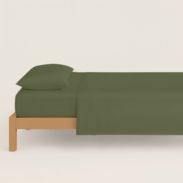 Naturals - Funda Nórdica Lisa - Cierre con botones - 100% Algodón - Incluye 1/2 Fundas de Almohada - Botella