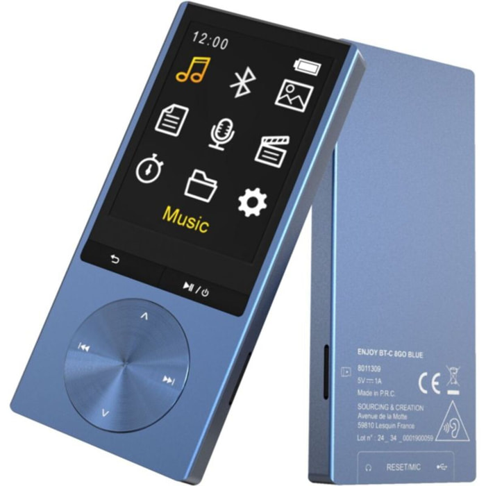 Lecteur MP4 ESSENTIELB Enjoy BT-C 8Go Bleu