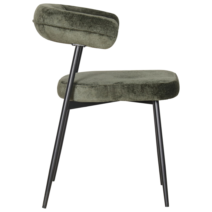 Lot de 2 chaises en tissu vert THEA