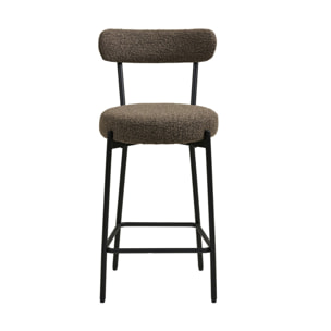 Ivanec - tabouret de bar - en tissu bouclette - Marron