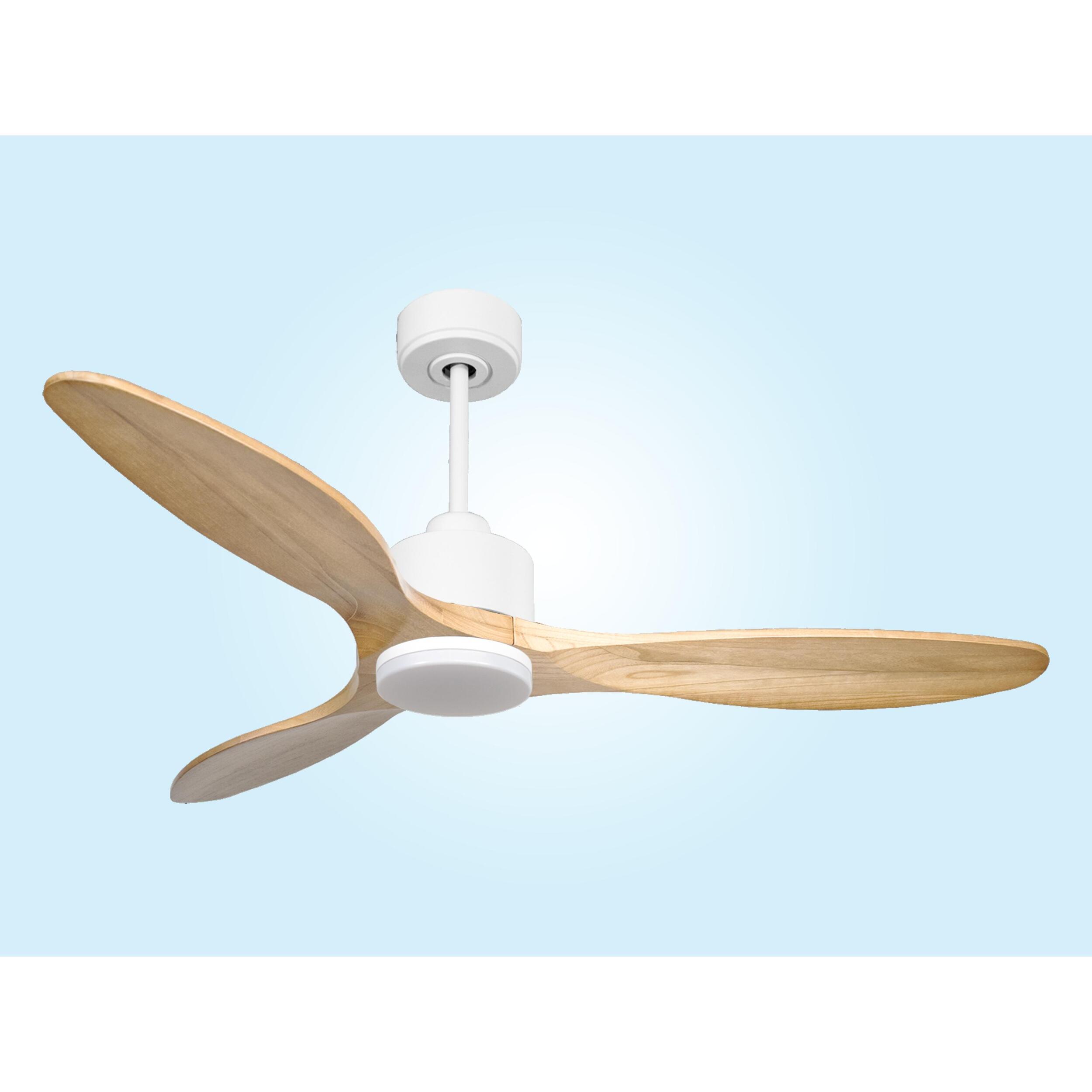 Ventilateur de plafond Réversible  Thermostat Dimmable Wifi Moteur à courant continu Toits en pente Télécommande Lumière à trois tons Hypersilence Mémoire