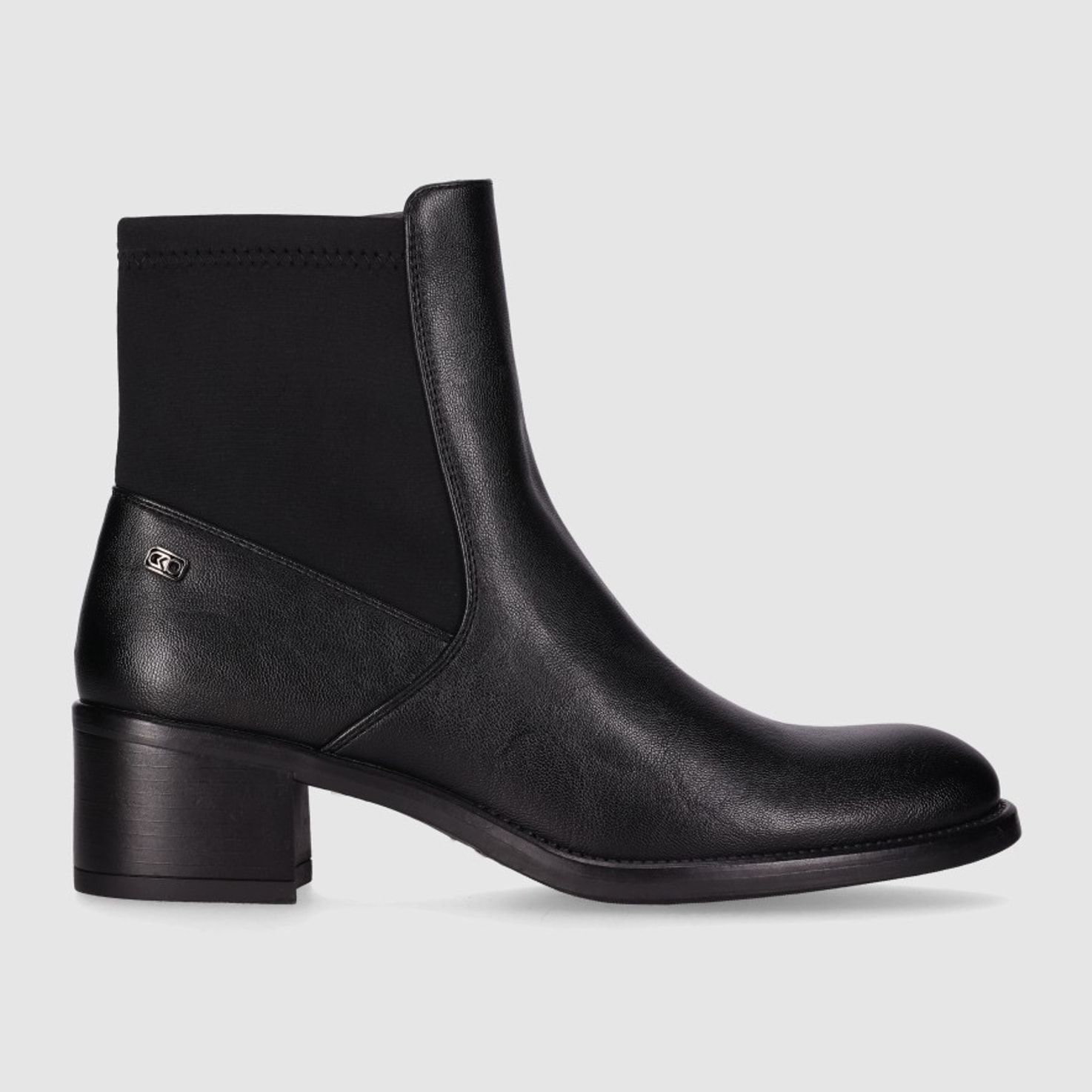 Botines de Piel Sintética - Negro - Tacón: 5 cm