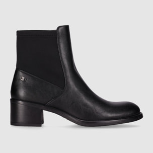 Botines de Piel Sintética - Negro - Tacón: 5 cm