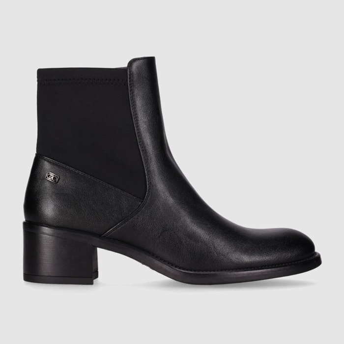 Botines de Piel Sintética - Negro - Tacón: 5 cm