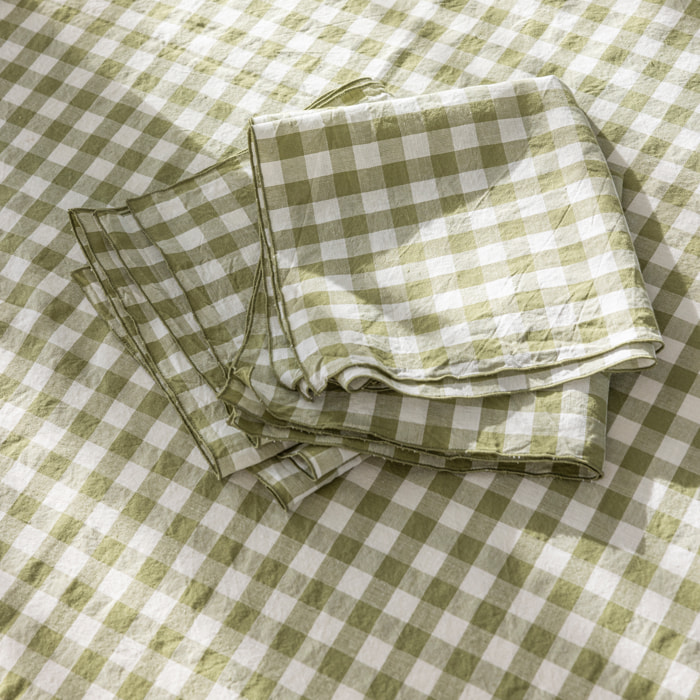 Serviette de table en chanvre et coton mélangés, PASSION VICHY