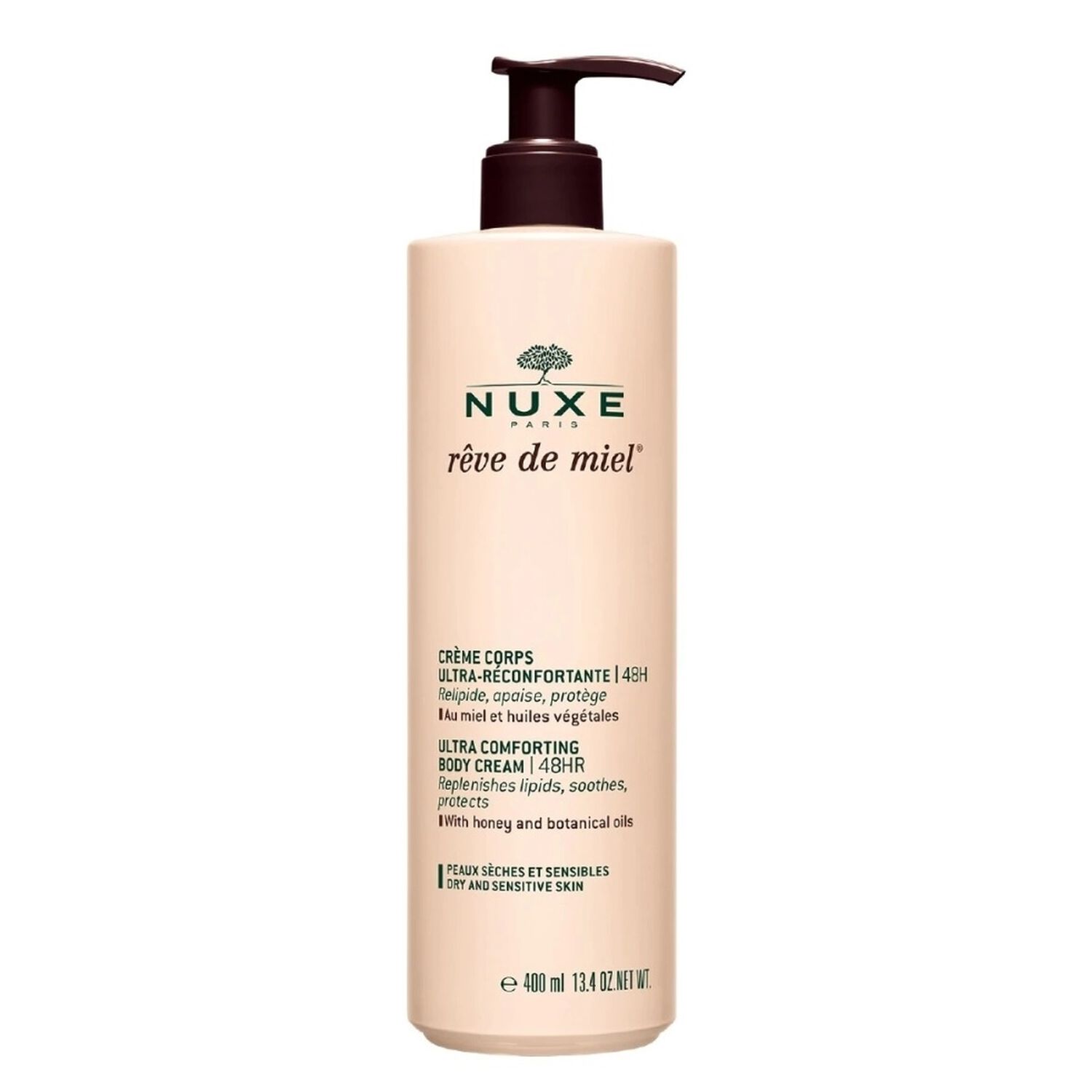 Rêve de miel®  - Crème Corps Hydratante 48H - Ultra réconfortante - Peaux sèches et sensibles - 400ml