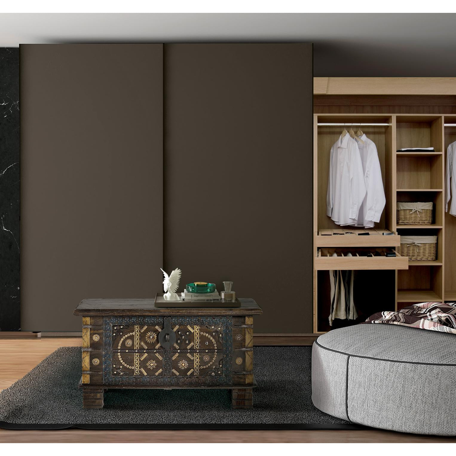 Baúle de Madera de Mango 80 Cm Estilo Étnico Clásico