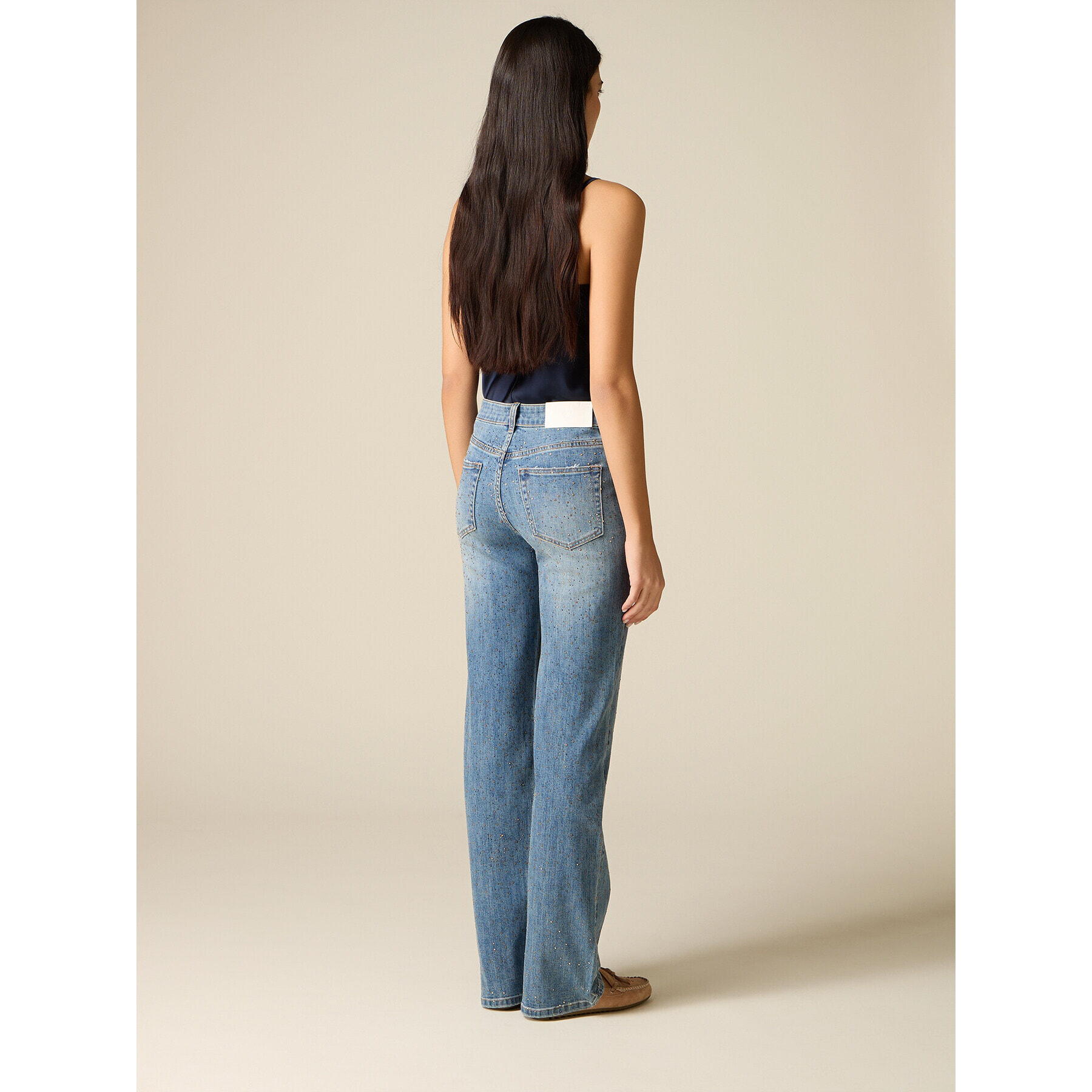 Oltre - Vaqueros regulares con cristales - Light - blue