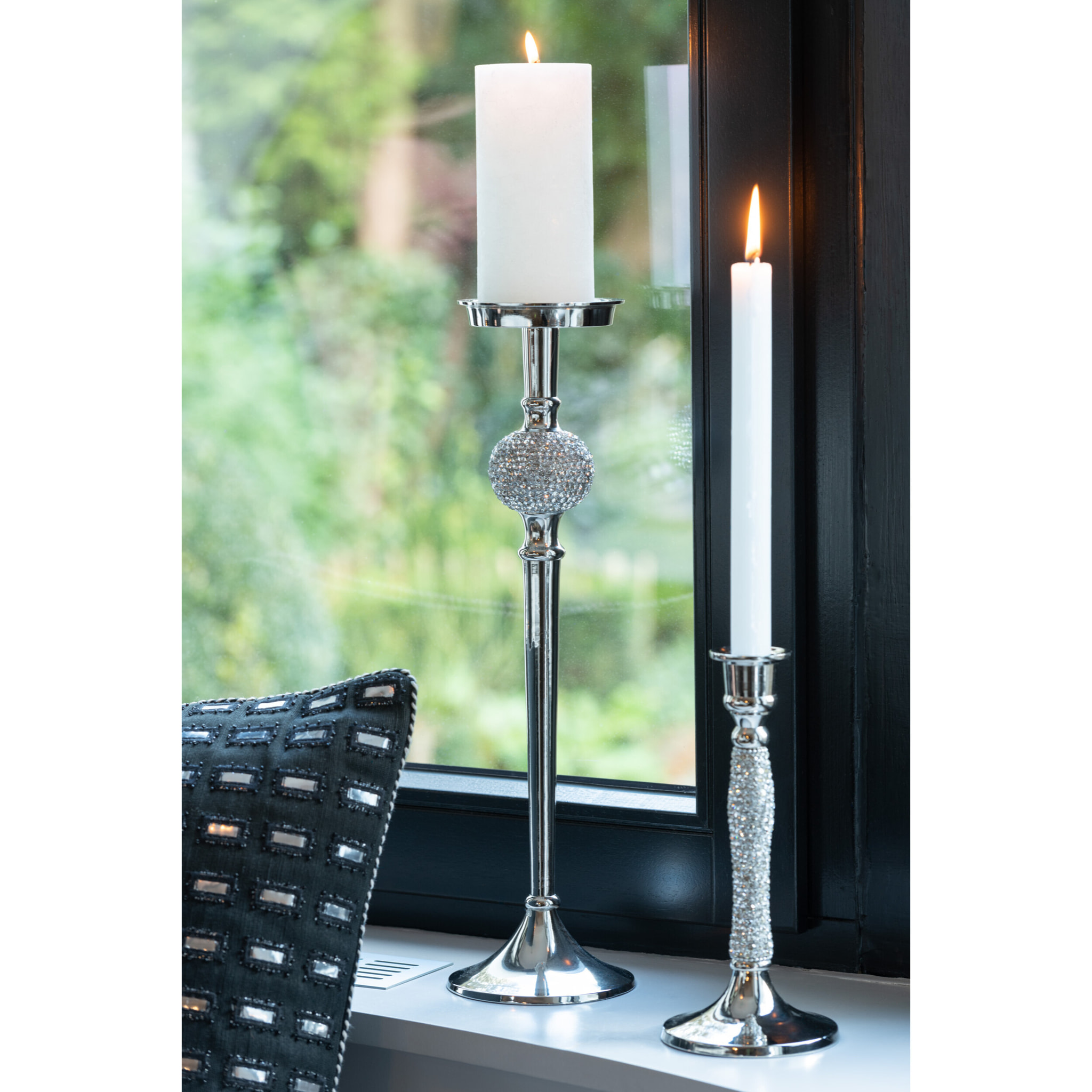 J-Line chandelier Diamant - aluminium - argent - small