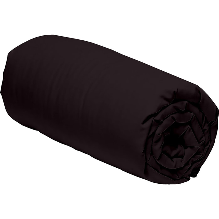 Drap housse 100% percale de coton 80fils- noir