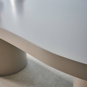 Table à manger organique structure bois d'hévéa 8 places 210cm