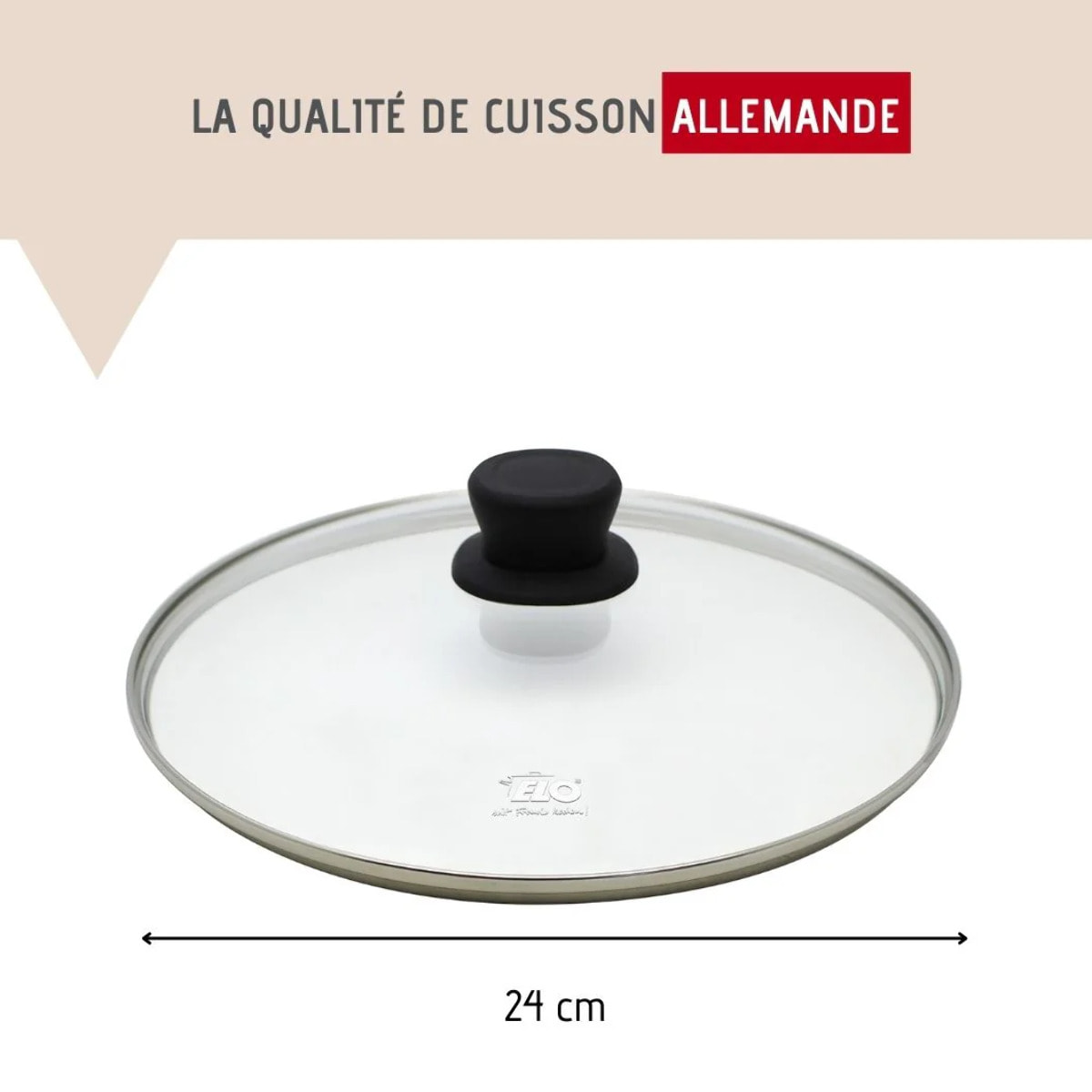 Ensemble de poêle et couvercle en verre de 24 cm Elo Smart Life