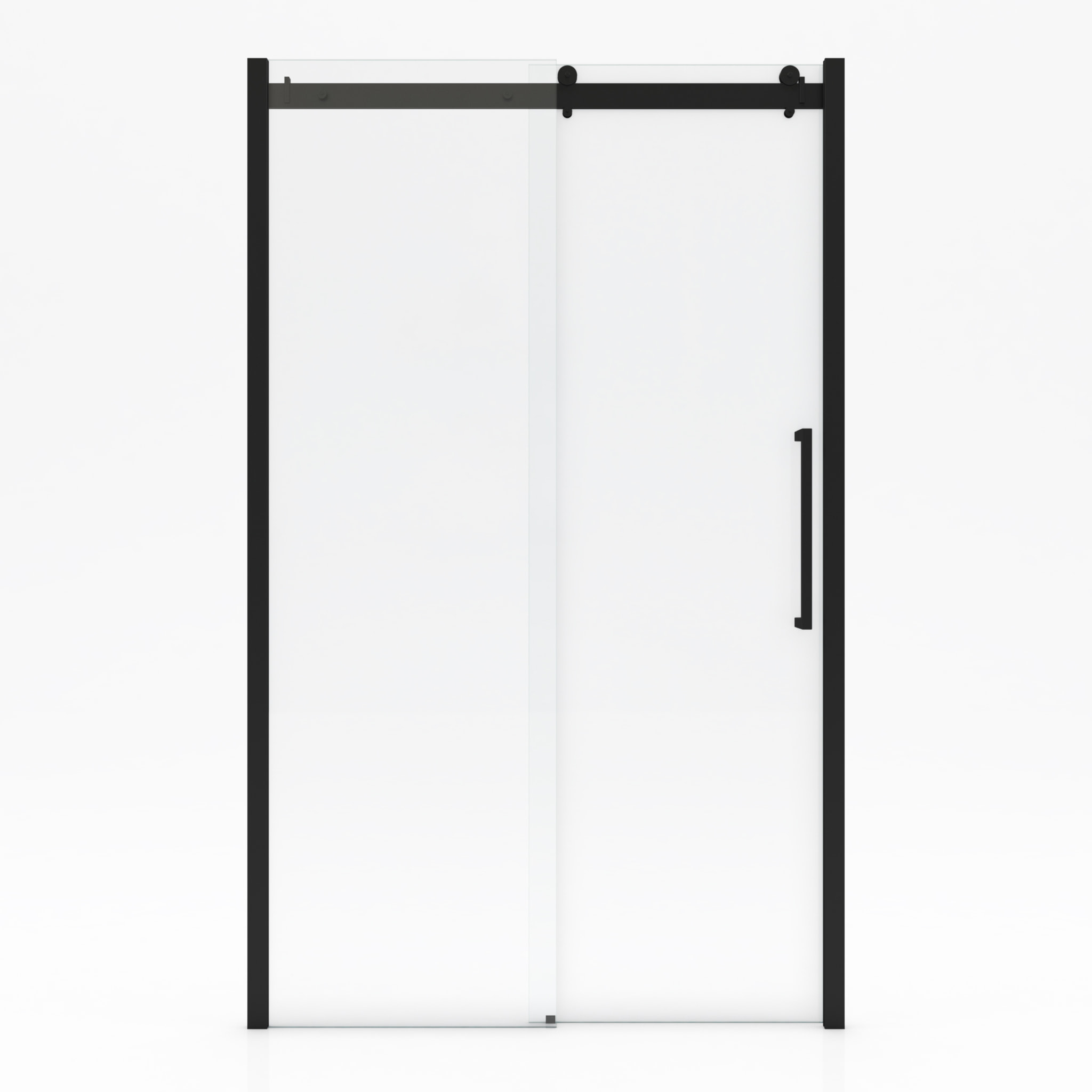 Porte de douche coulissante type industriel coulissante NOIR MAT - 120x200cm - verre trempe 8mm