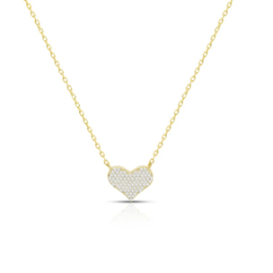 Collana Hiriwa 925 Argento Gold Pietre Bianche Cuore