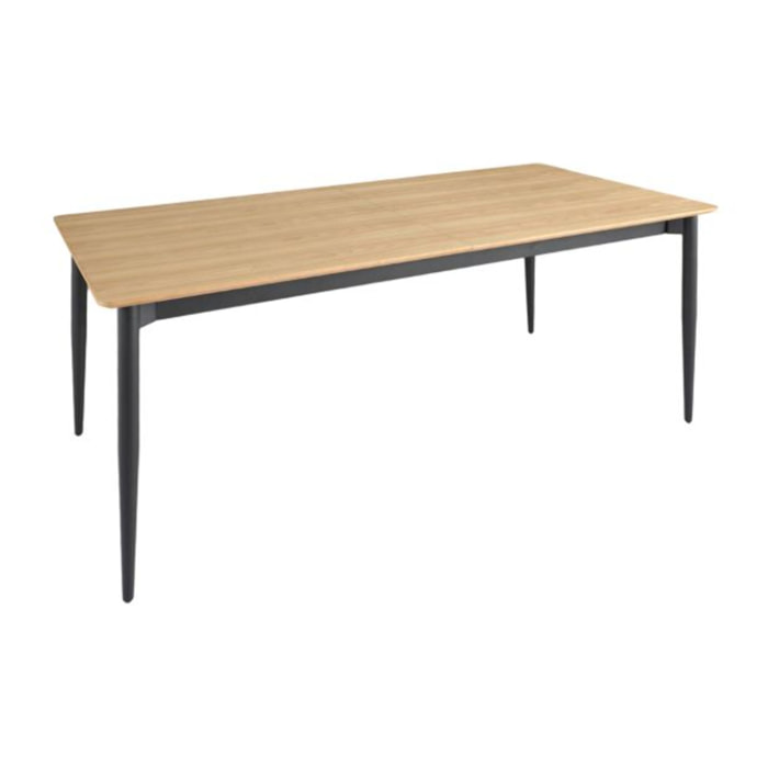Table extensible L. 200/300 cm plateau placage bois de frêne - ISEO