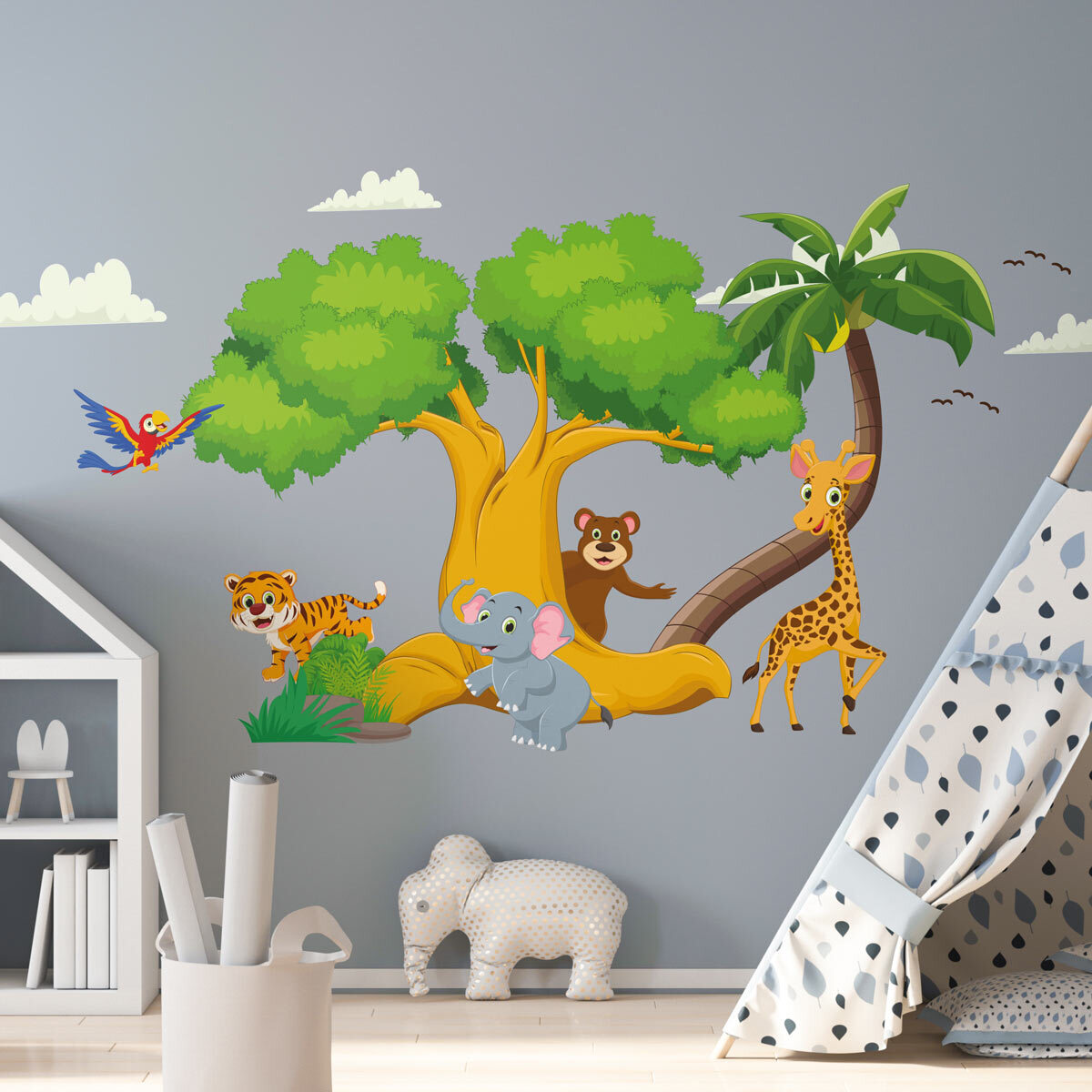 Stickers muraux | Sticker Mural Autocollant - ANIMAUX SOUS LES ARBRES - Stickers adhésifs