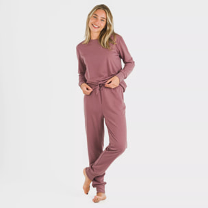 Pantalón largo básico deportivo berenjena