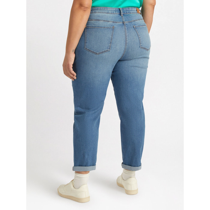 Fiorella Rubino - Jeans barrel con strappi - Azzurro