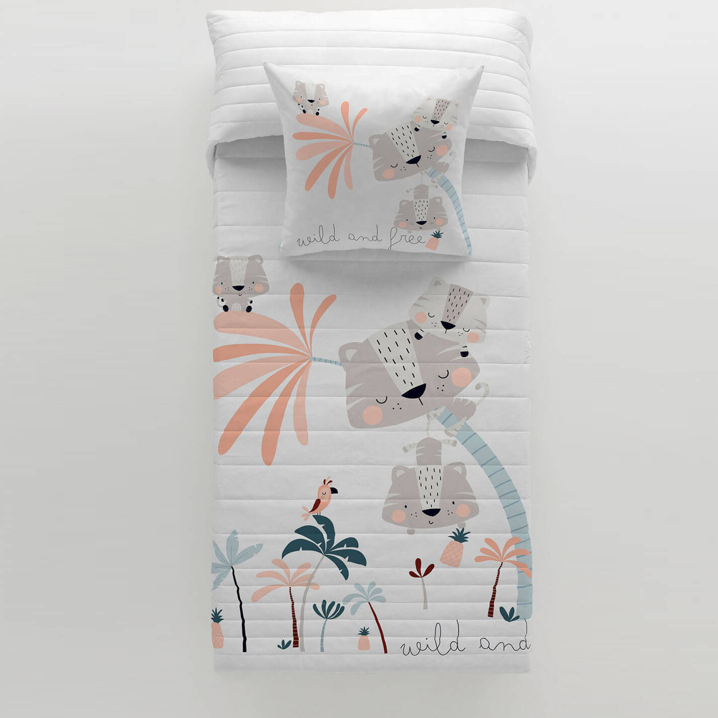 Cool Kids - Colcha Bouti Estampada - Reversible - Infantil - 100% Algodón - 70 gr/m² - Wild and Free