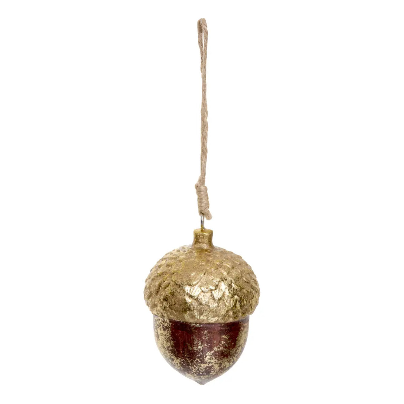 Suspension de sapin gland en bois or et bronze 8 cm