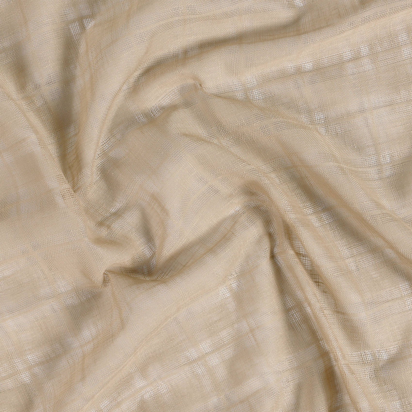 Vitrage à la paire  - Effet carreaux ajourés style Kelsch - Beige