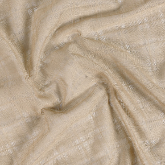 Vitrage à la paire  - Effet carreaux ajourés style Kelsch - Beige
