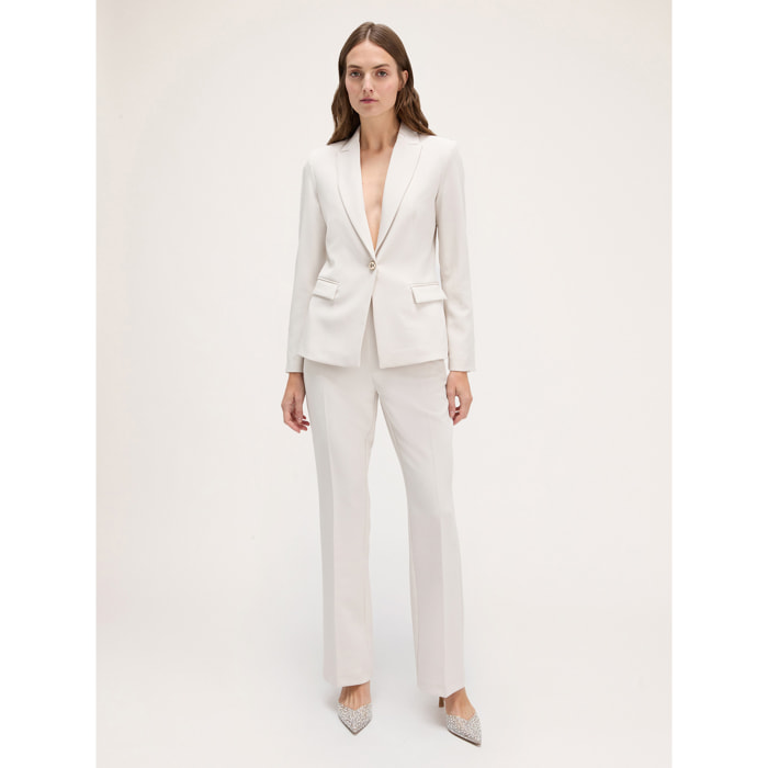 Motivi - Blazer monopetto in tessuto crêpe - Bianco