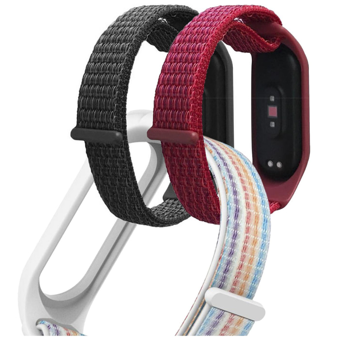 Cinturino in nylon con chiusura in velcro Compatibile con Xiaomi Band 3 e 4