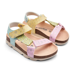Sandalias Bio Niña Estampado Glitter Multicolor