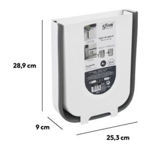 Poubelle rétractable 8L Noir & blanc