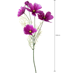 Cosmos In Fiore per 5 altezza 68 Cm - Pezzi 6 - 15X68X14cm - Colore: Viola - Bianchi Dino - Fiori Artificiali