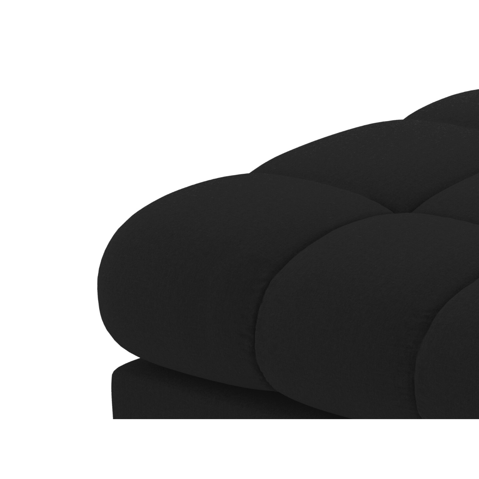 Méridienne droite "Bali" en tissu structurel noir