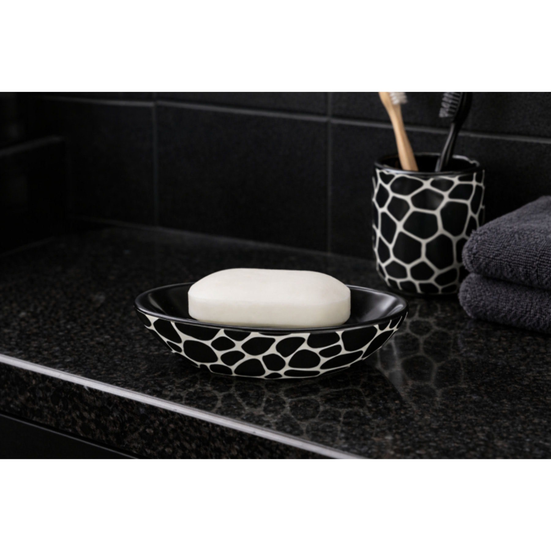 Gobelet Céramique DARWIN PEBBLE Noir Spirella