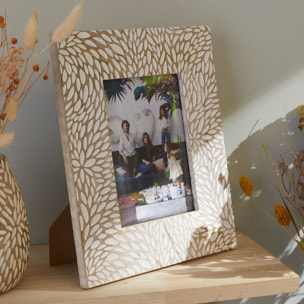 Cadre photo à poser motif devant bois MANGO WOOD beige