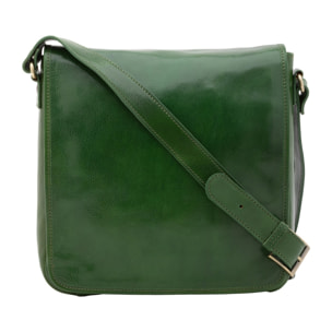 Borsa a tracolla da uomo in vera pelle - Modello False - Made in Italy - 29.0 x 28.0 x 9.0 cm