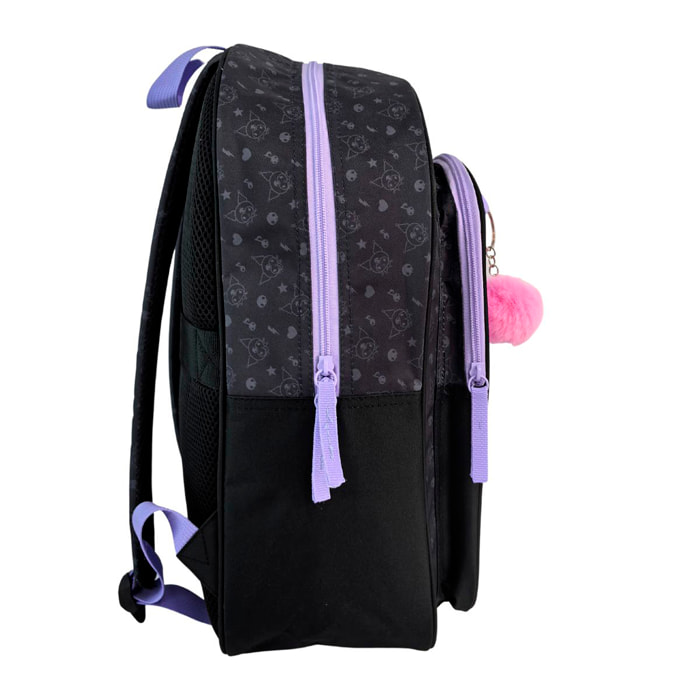 Kuromi Mochila Primaria con doble compartimento adaptable a carro.