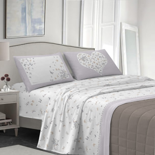 completo letto eden beige in cotone 100% cotone