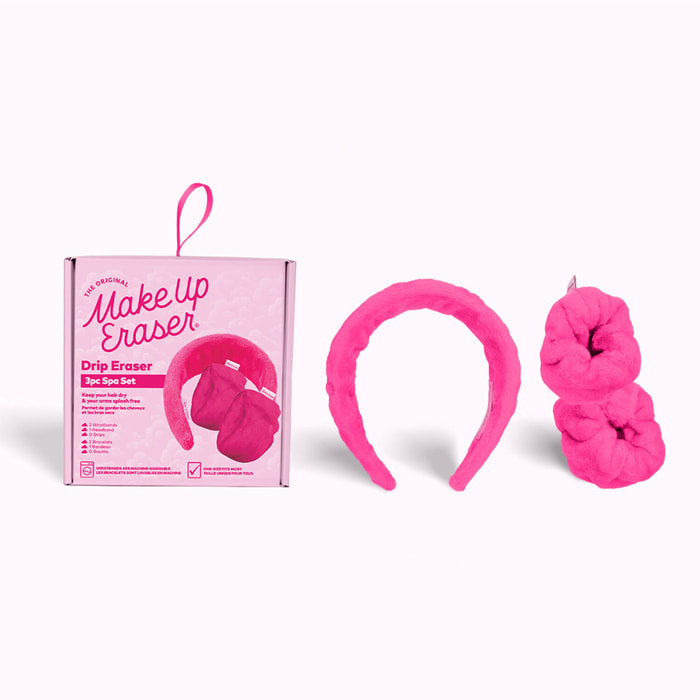 Drip Eraser Rose - Bandeau + Bracelets Duveteux