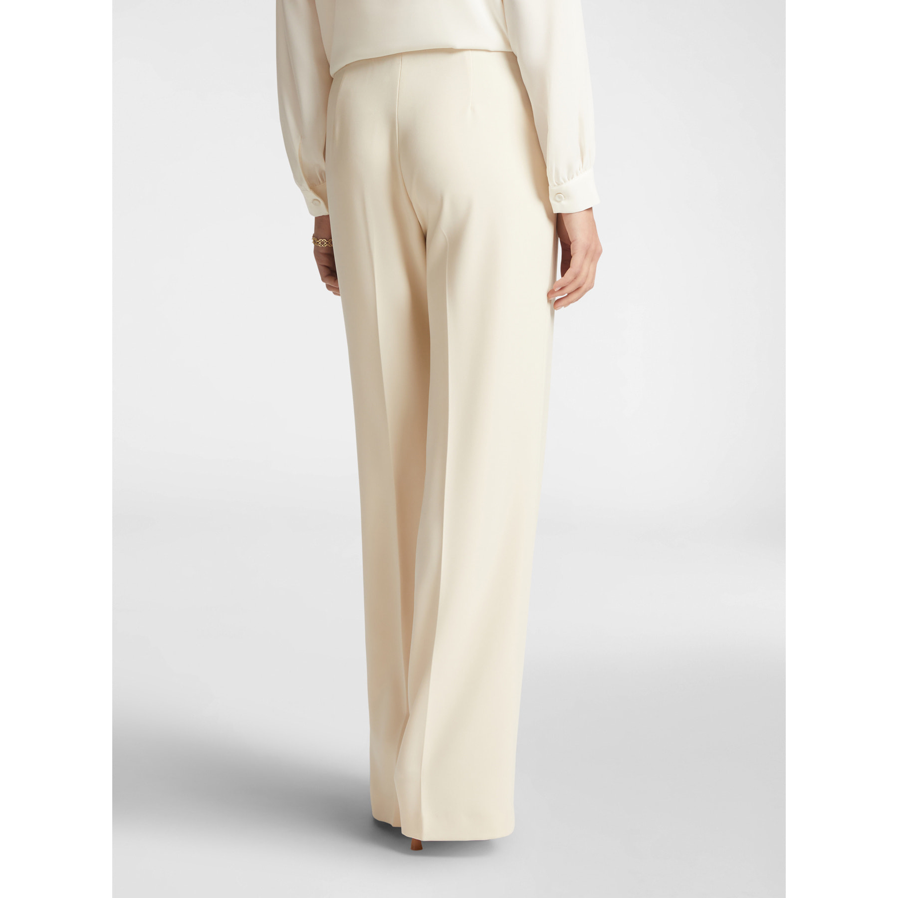 Elena Mirò - Pantalones palazzo elegantes - Blanco